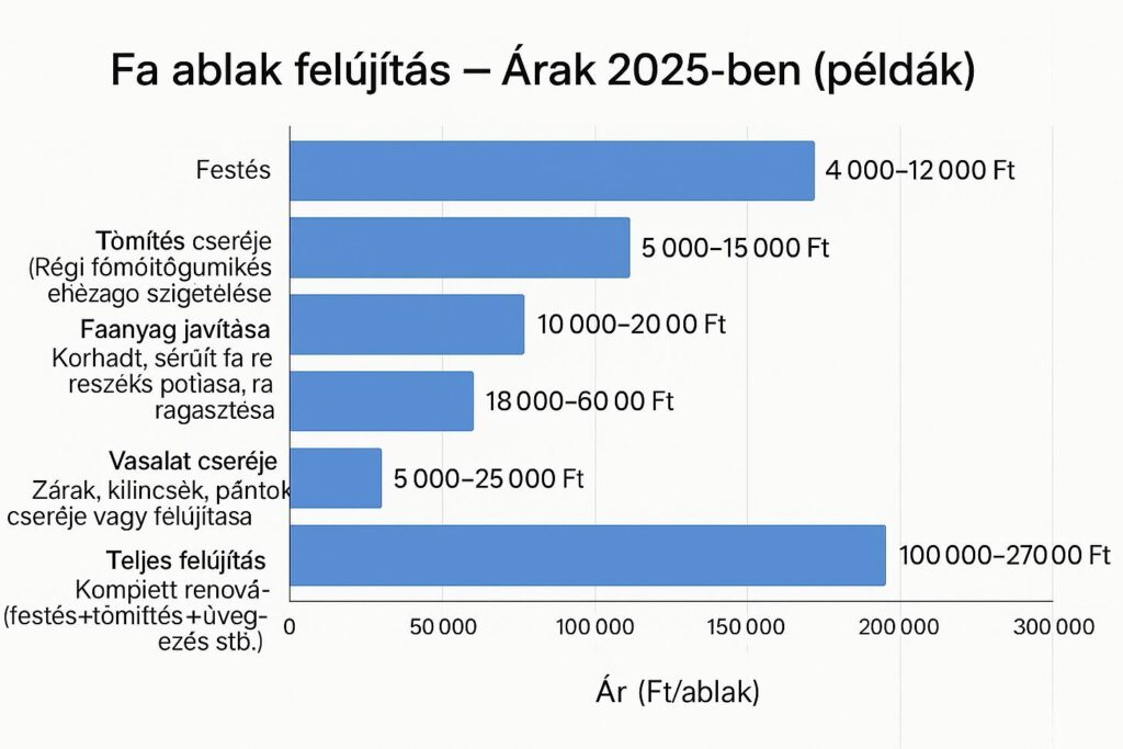 Faablak felújítás árak 2025 (Ft/ablak)